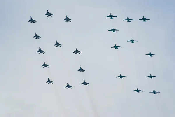 Jet fighters in "65" formation — Stock Photo, Image