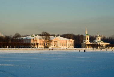 Kuskovo estate in Winter clipart