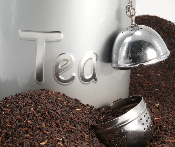 Fekete tea idő — Stock Fotó
