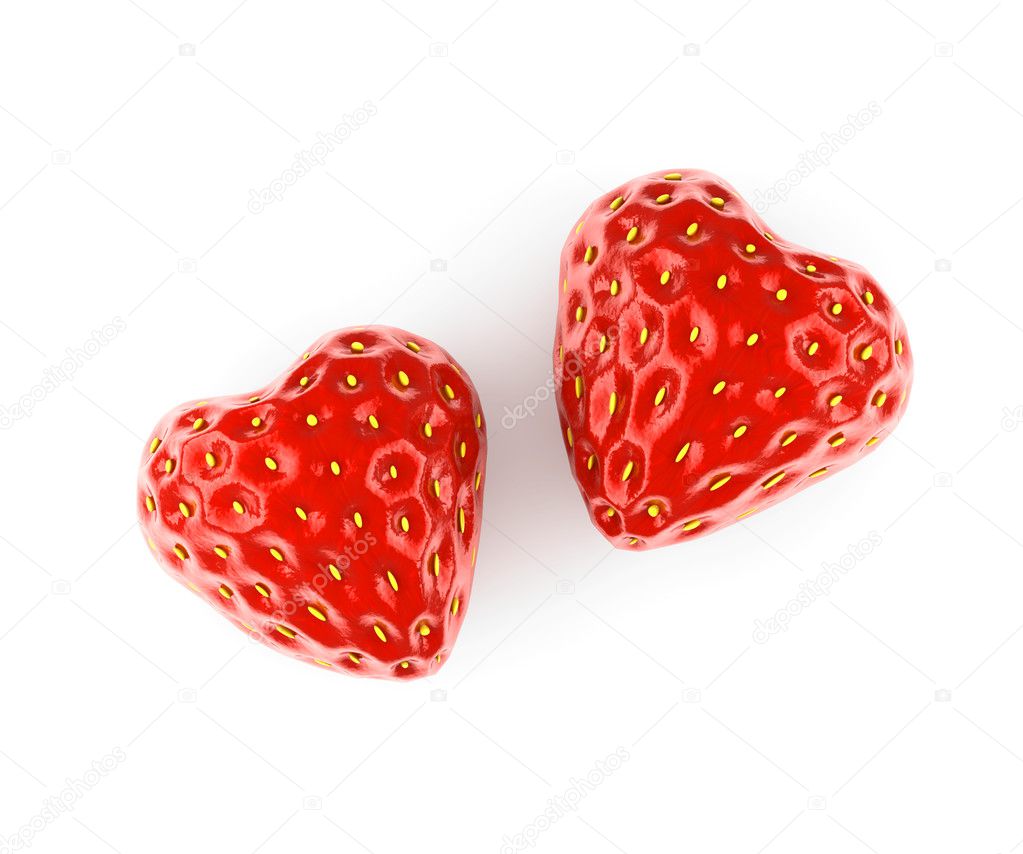 Heart made from strawberry