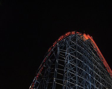 Blackpool - Rollercoaster at night clipart