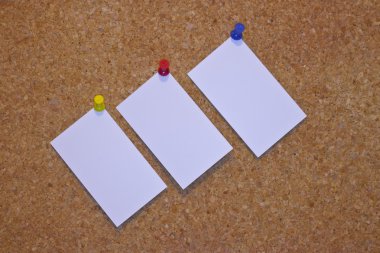 3 business cards on a peg board clipart