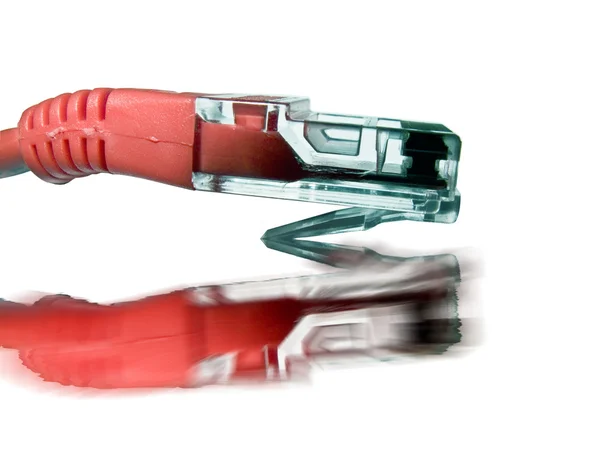 Számítástechnika - piros cat5 kábel — Stock Fotó