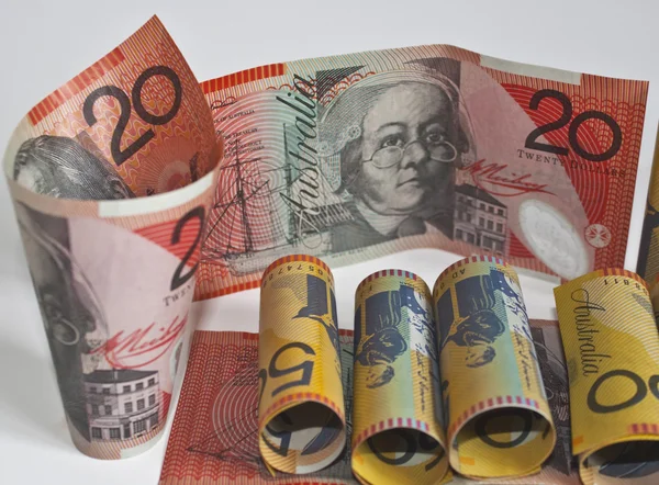 Австралийские доллары 20 и 50 — стоковое фото