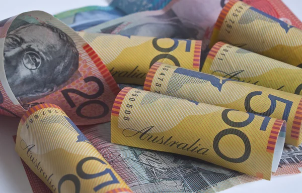 Australian dollars rolled up — Stock Photo, Image