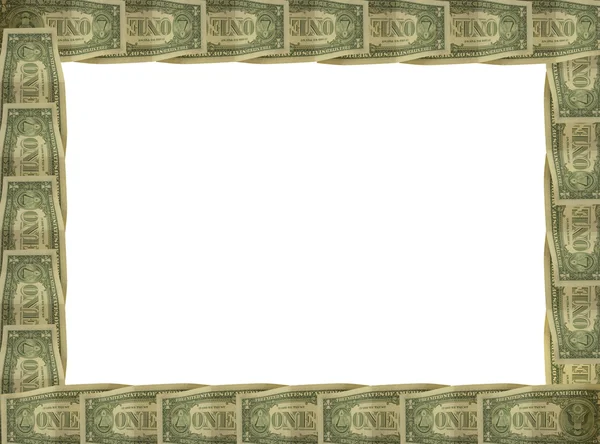 Білль про долар з білим кордоном — стокове фото