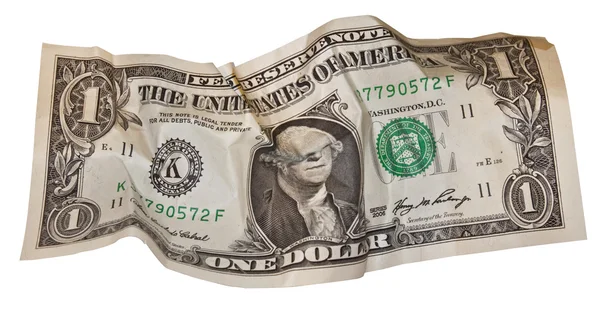 Dollar bill allt skruvas upp — Stockfoto