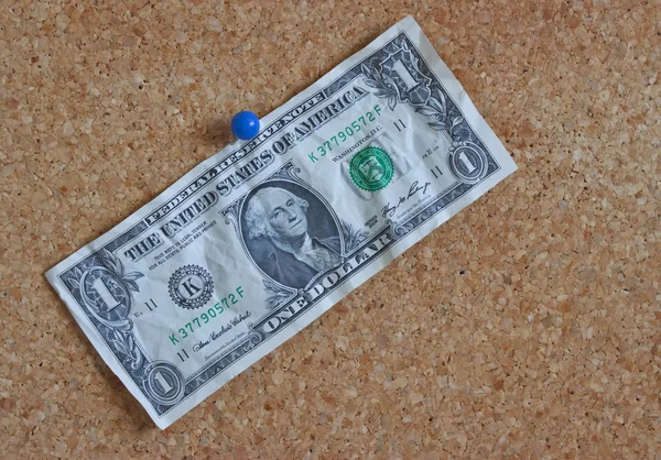 페그 보드에 달러 지폐 — 스톡 사진