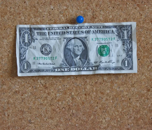 페그 보드에 달러 지폐 — 스톡 사진