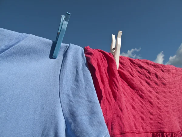 Washing on Line - Blue Sky — Stock Photo, Image