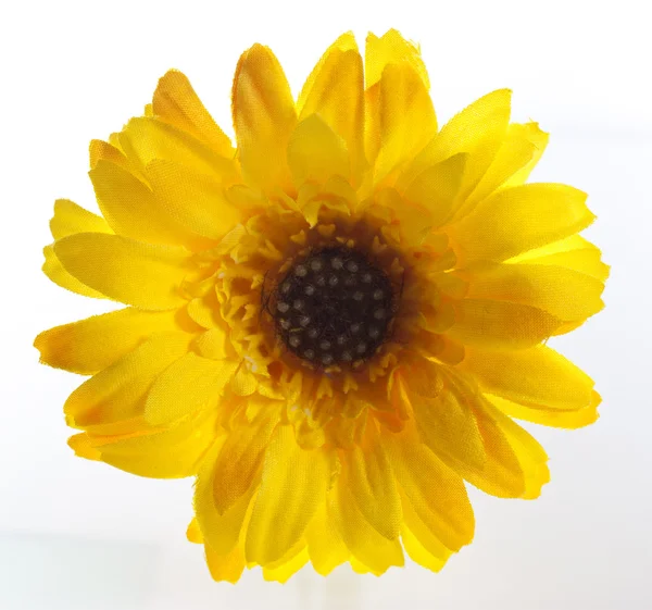 Artificial flower - single yellow — Stock Photo, Image