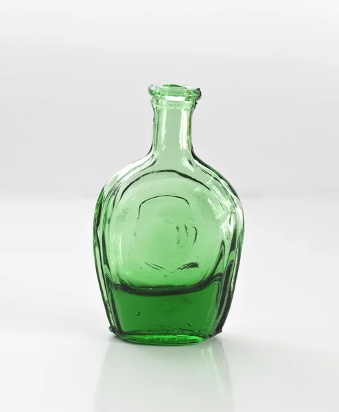 Studio captured green bottle on white background — Stock Photo, Image