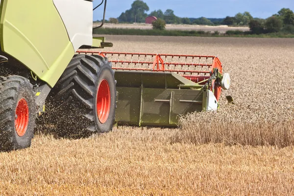A combine harvester splitting the wheat — Stock Photo, Image