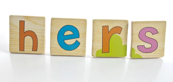 stock image Wooden tiles - spelling HERS