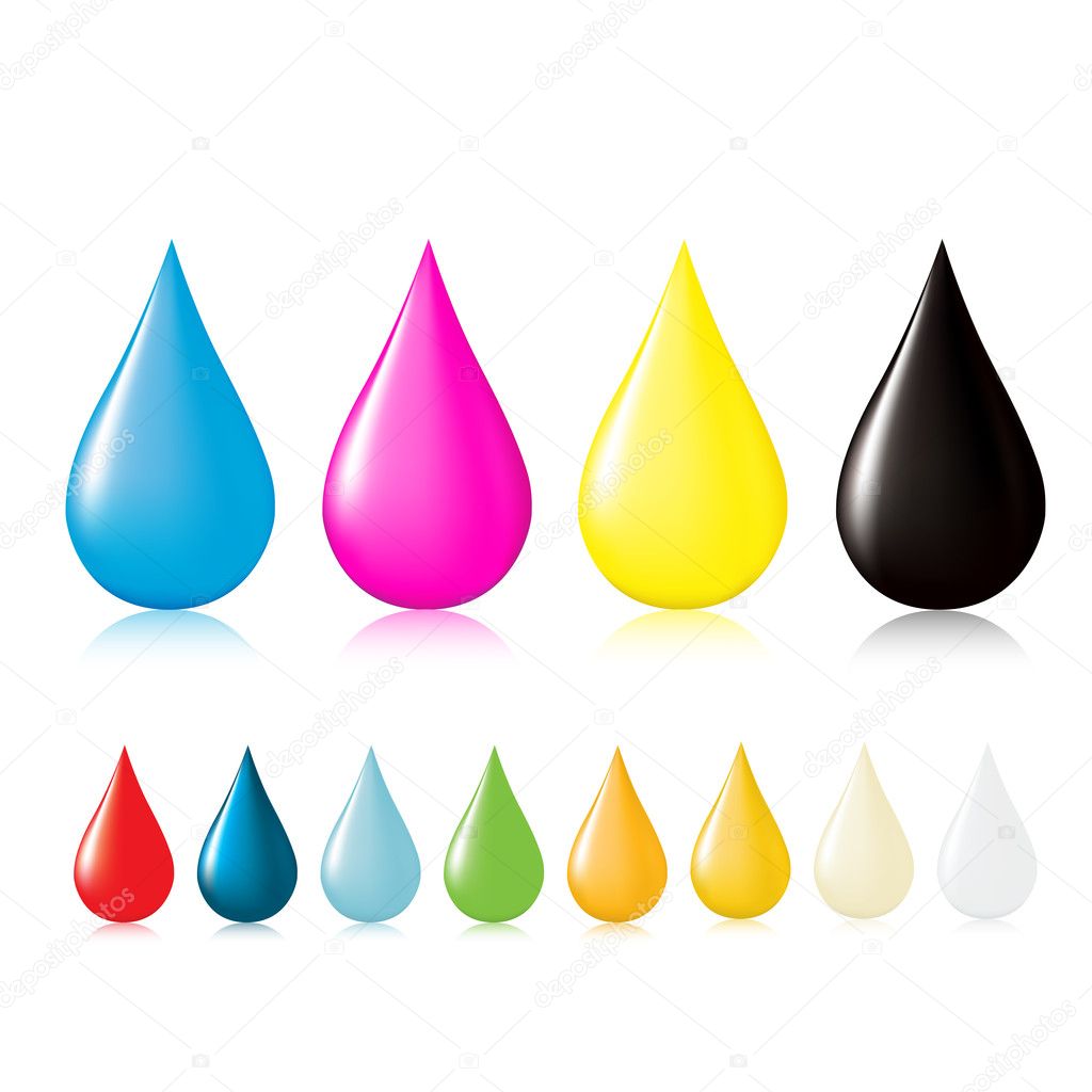 Multicolored drops. Vector illustration.