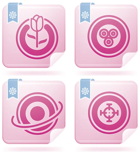 Разные иконы фламинго — стоковый вектор