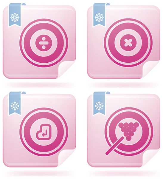 Set di icone 2D quadrate fenicottero: astratto — Vettoriale Stock