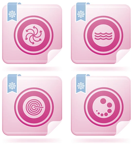 Ensemble d'icônes 2D carré Flamingo : Résumé — Image vectorielle