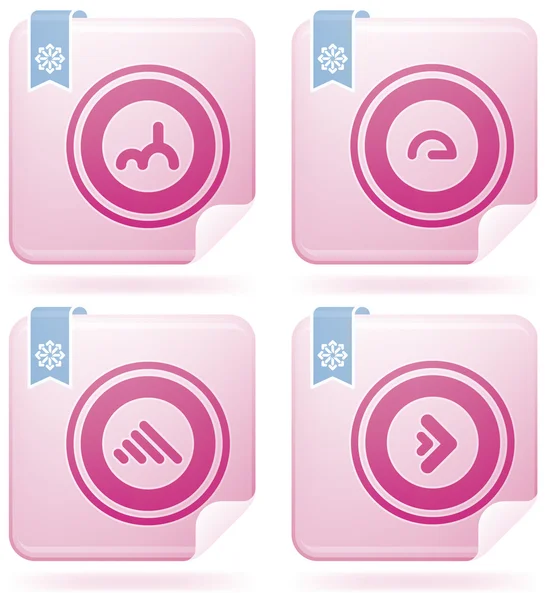 Conjunto de ícones Flamingo Square 2D: Abstract — Vetor de Stock