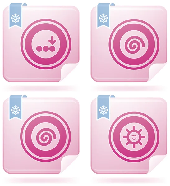 Ensemble d'icônes 2D carré Flamingo : Résumé — Image vectorielle