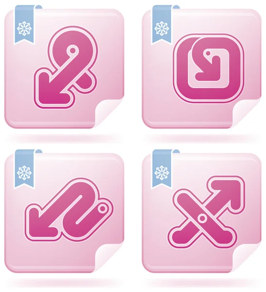 Diverse flamingo pictogrammen — Stockvector