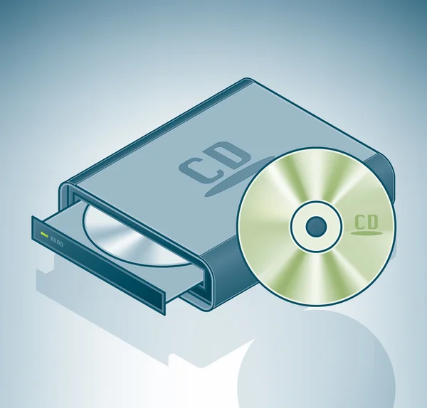 Tragbares CD-ROM Laufwerk — Stockvektor