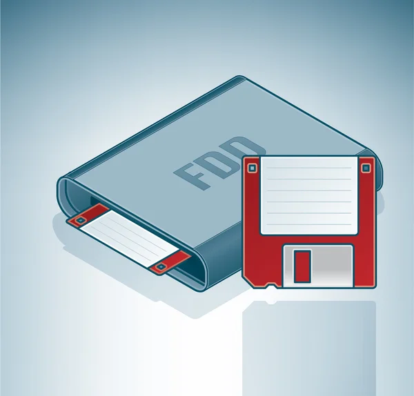 Floppy Disk Drive — Stock Vector