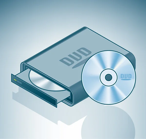 Tragbares DVD-Laufwerk — Stockvektor