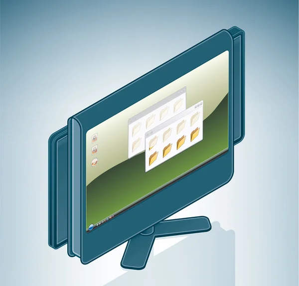 Schermo panoramico LCD del computer — Vettoriale Stock