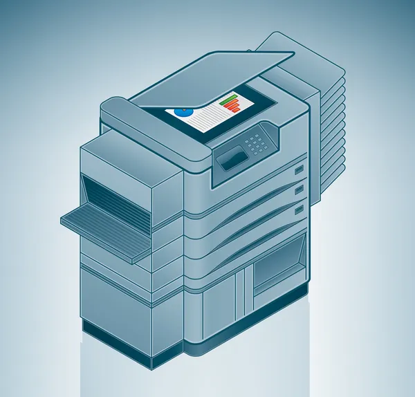Impresora fotográfica grande / fotocopiadora — Vector de stock