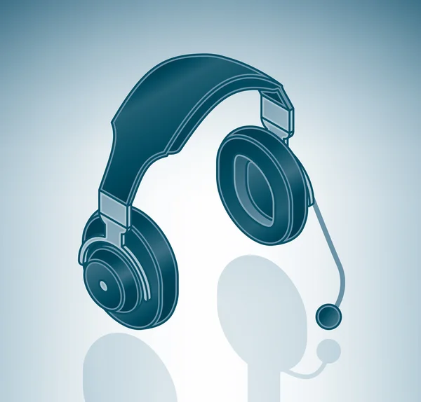 Ακουστικά υπολογιστή πολυμέσων με micr — Διανυσματικό Αρχείο