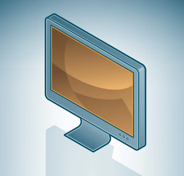 Computer LCD Panoramic Display — Stock Vector