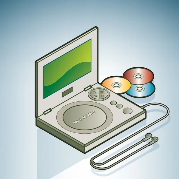Portable DVD player — Stock Vector