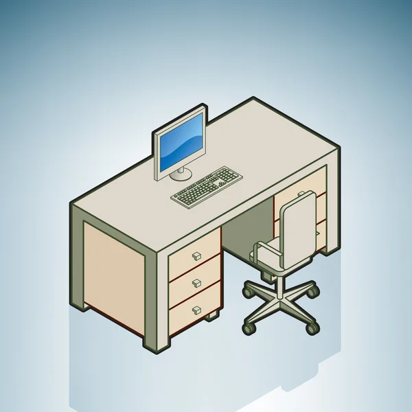 Bureau avec chaise — Image vectorielle