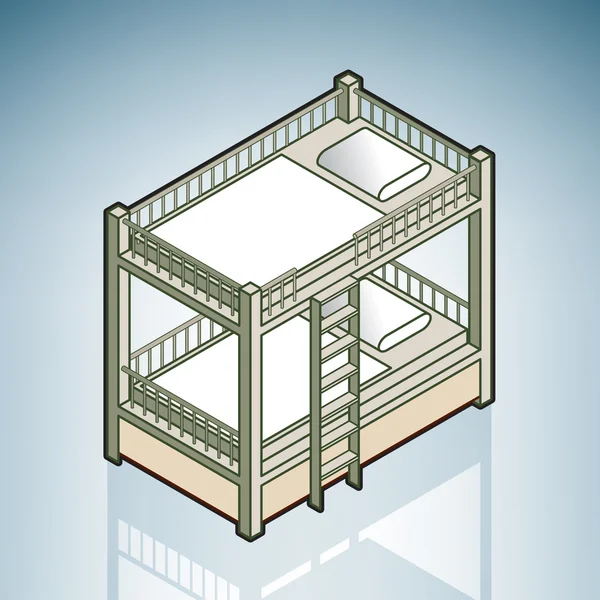 Két emeletes ágy — Stock Vector