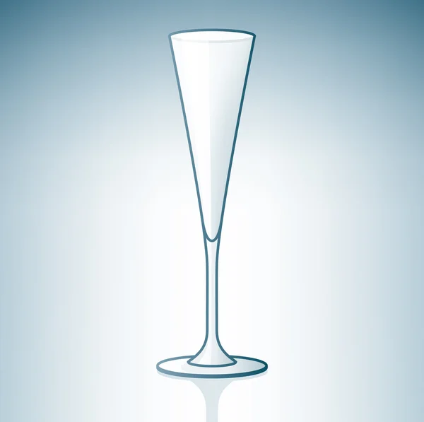 Champaign vacío / copa de vino espumoso — Vector de stock
