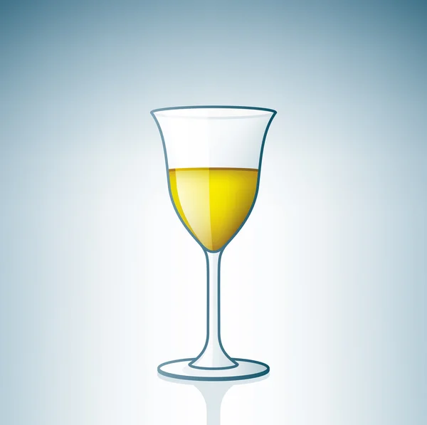 Sklenice bílého vína — Stockový vektor