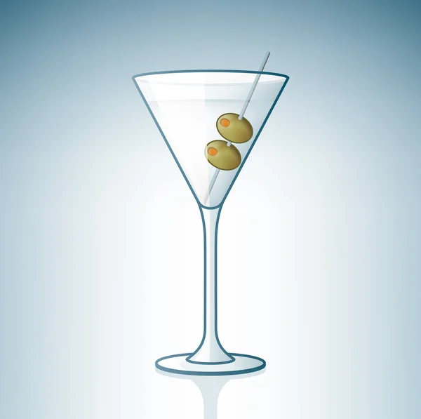 Martini verre aux olives — Image vectorielle