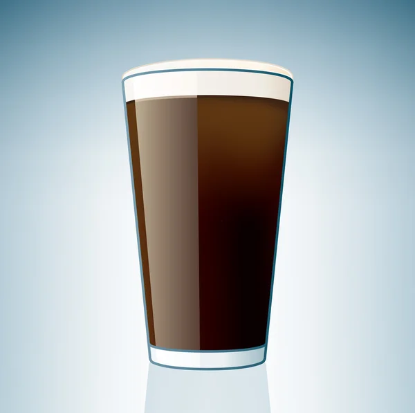 Vidro de cerveja escuro —  Vetores de Stock