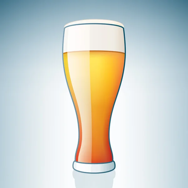 Světlé pivo sklo — 图库矢量图片