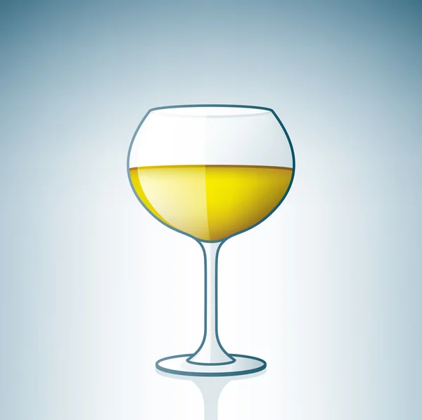 White Wine Glass — Stock Vector