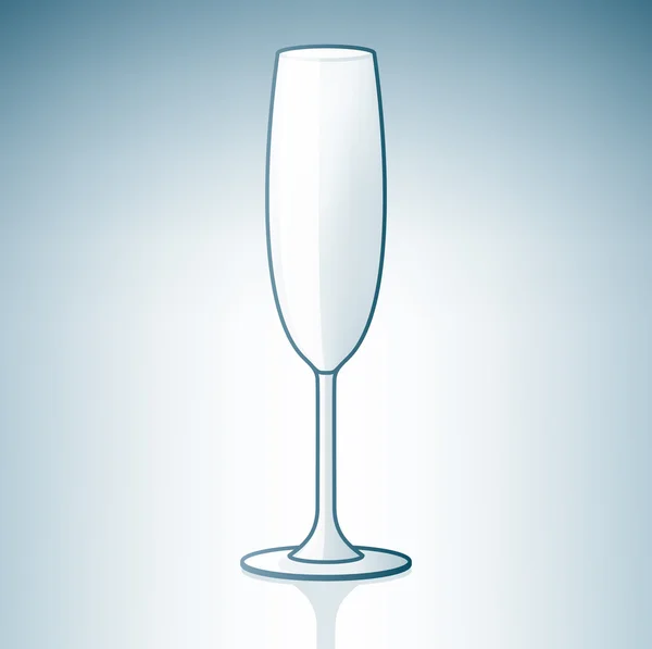Verre à vin mousseux / champagne vide — Image vectorielle
