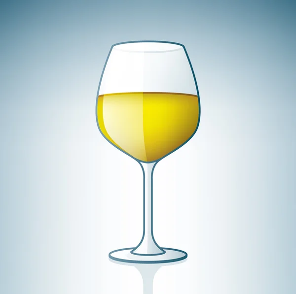 Beyaz Şarap Kadehi — Stok Vektör