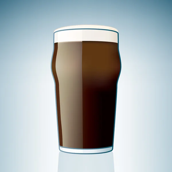 Sklo tmavé pivo — Stockový vektor