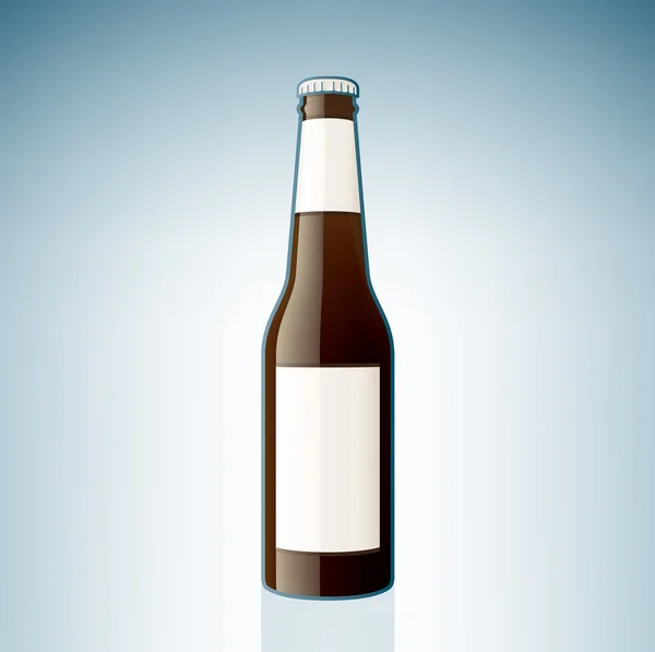 Kahverengi bira şişesi — Stok Vektör
