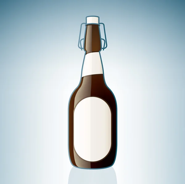 Brun öl flaska — Stock vektor