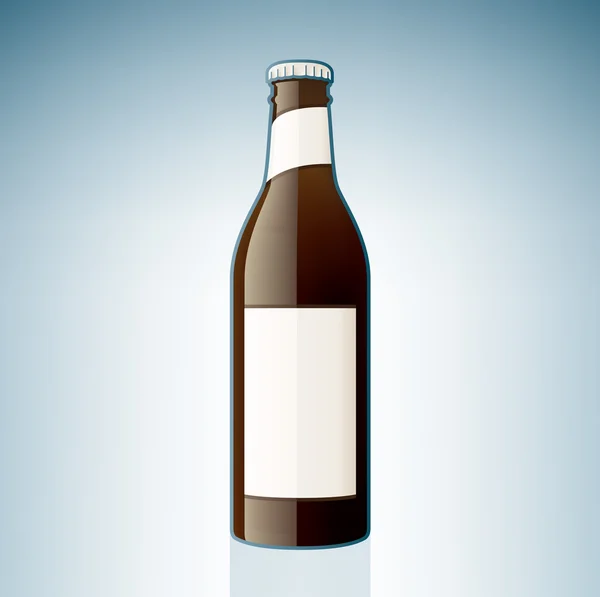 Brun öl flaska — Stock vektor