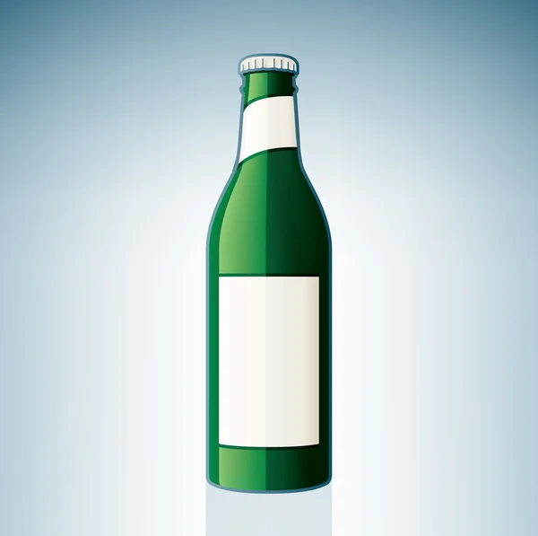 Grønn ølflaske – stockvektor