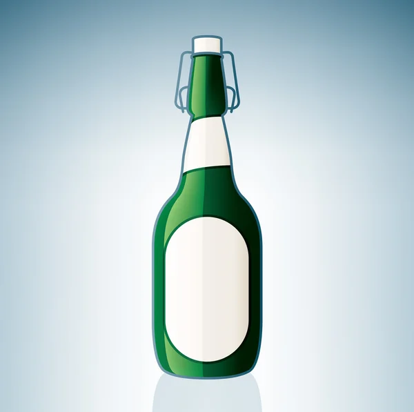 Zöld sörösüveg — Stock Vector
