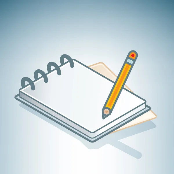 Carnet de notes et stylo de bureau — Image vectorielle